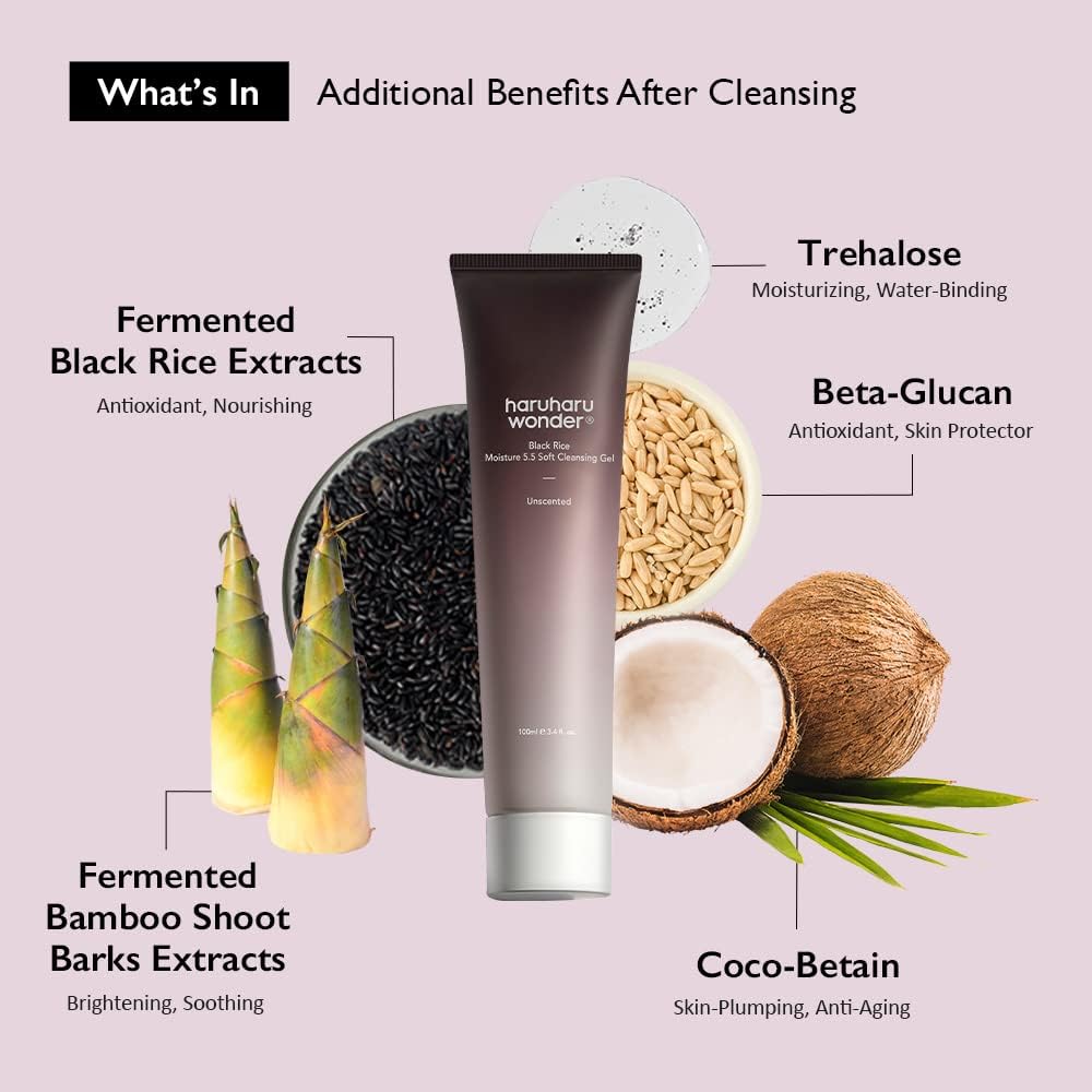 HARUHARU WONDER - Gel nettoyant doux Black Rice Moisture 5.5