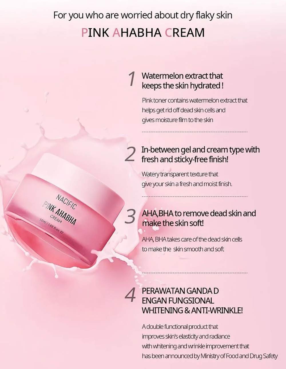 NACIFIC Pink AHA BHA Cream from Nacific