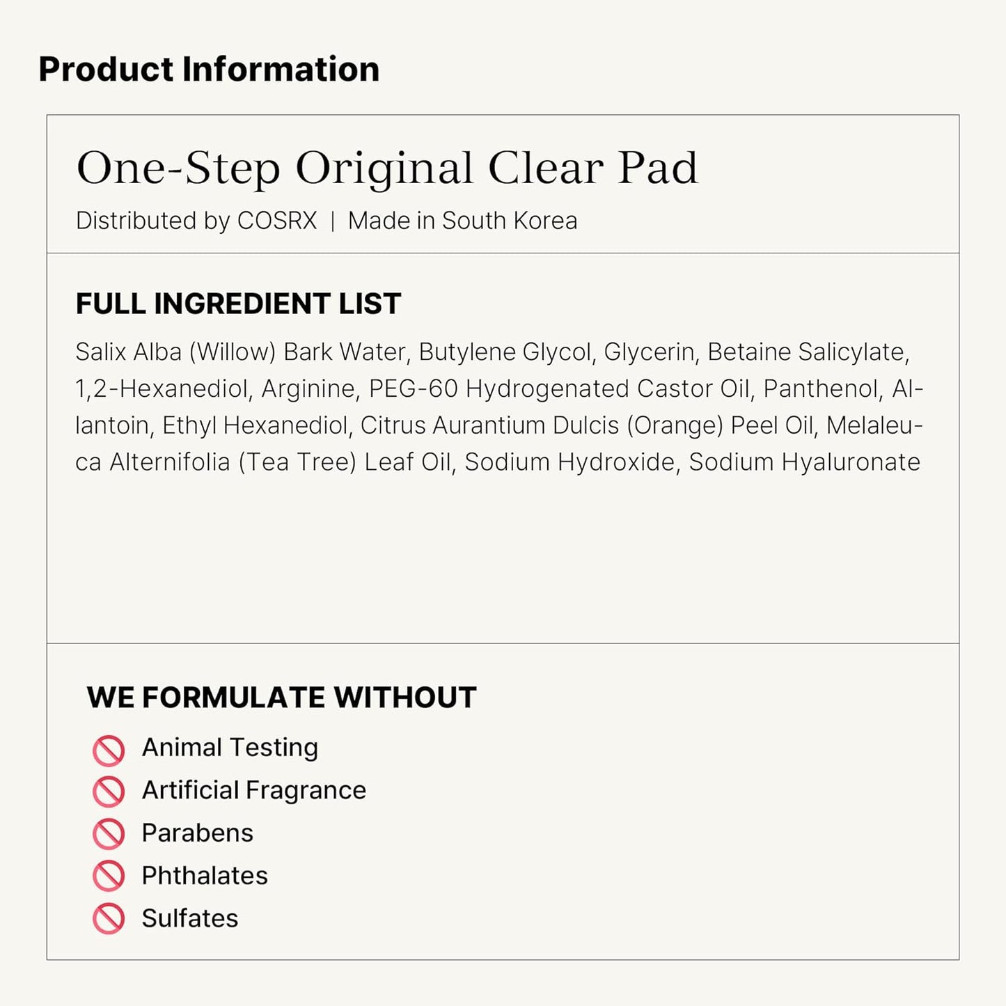 COSRX One Step Original Clear Pad (70EA)