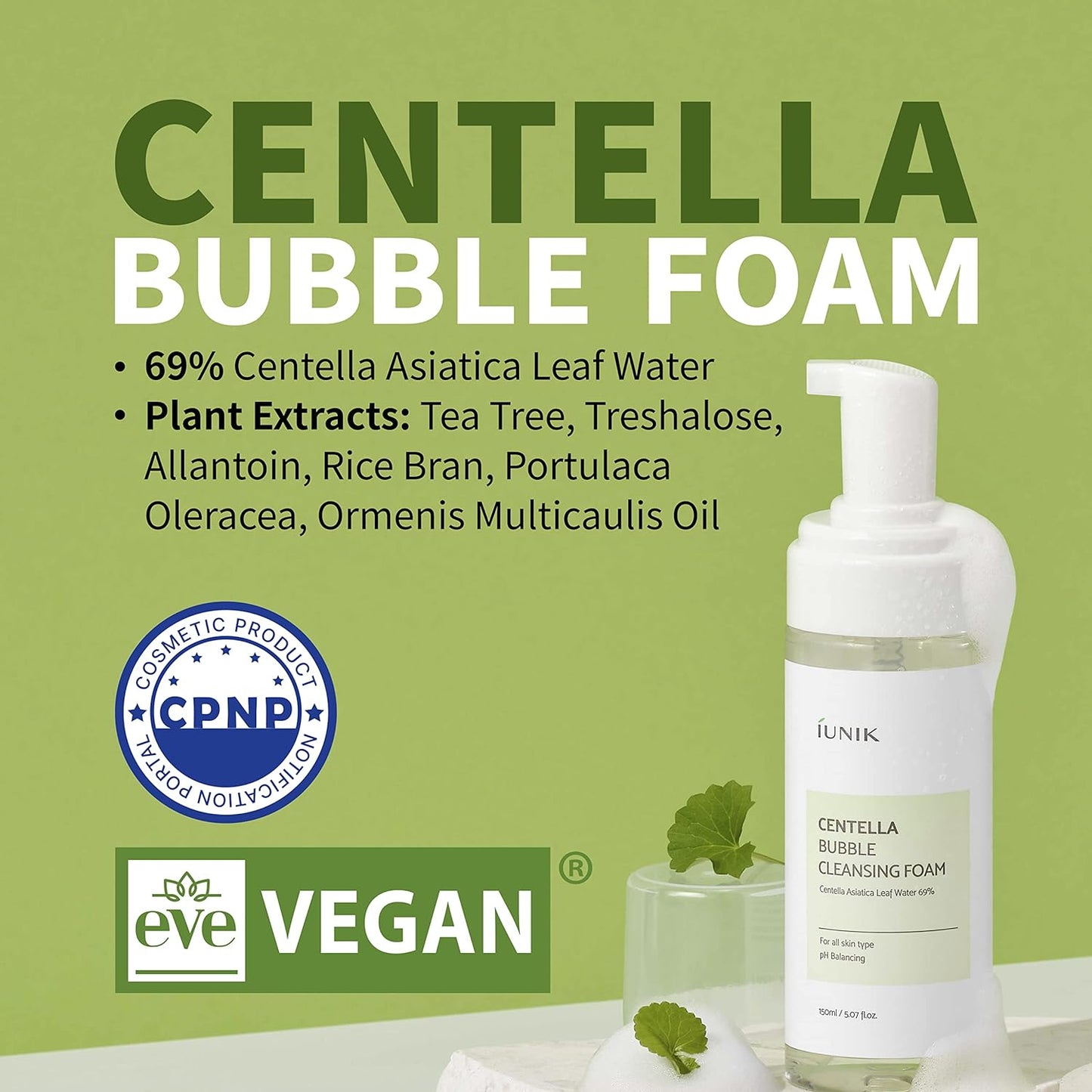 IUNIK Centella Bubble Cleansing Foam