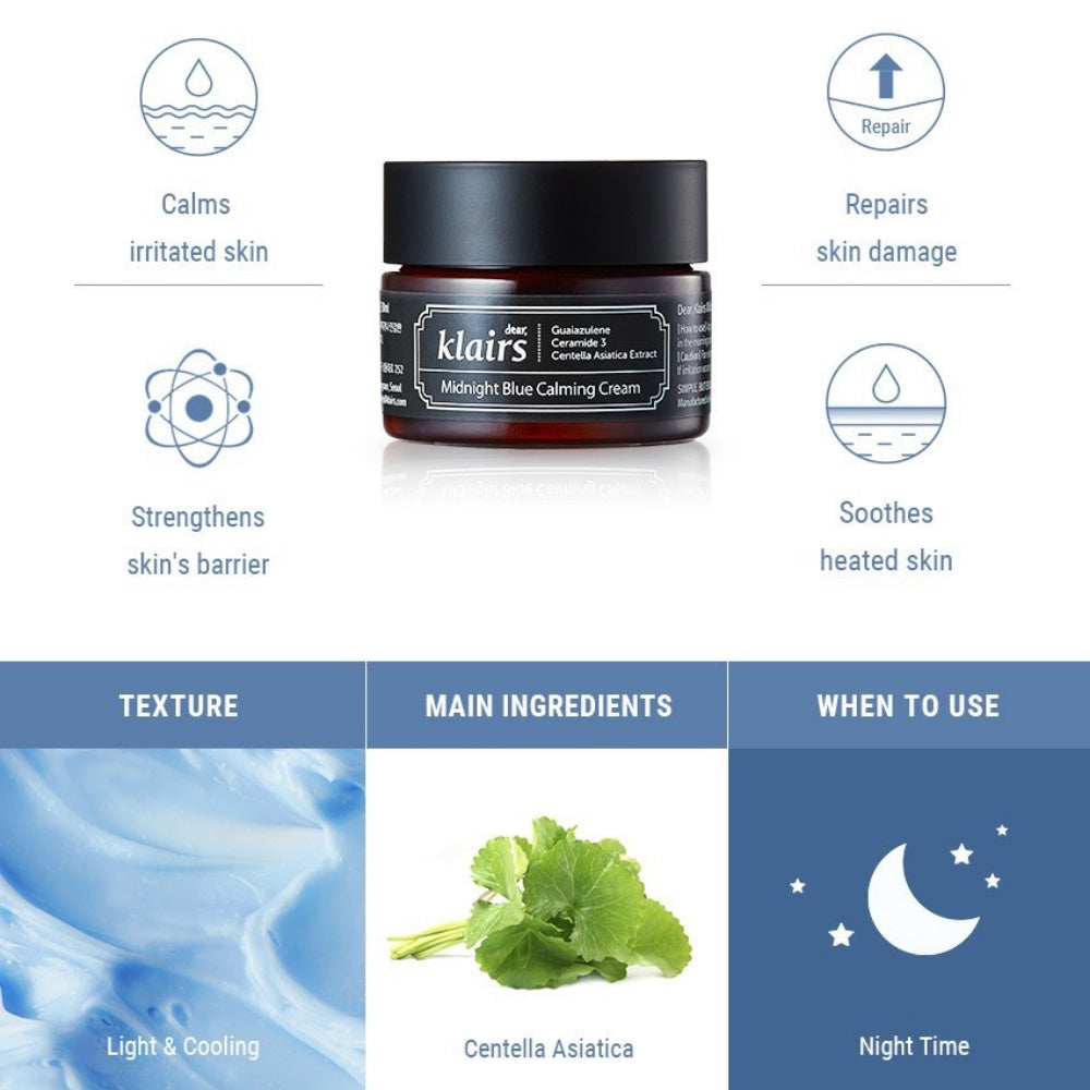 KLAIRS Midnight Blue Calming Cream 30 ml. from Dear, Klairs