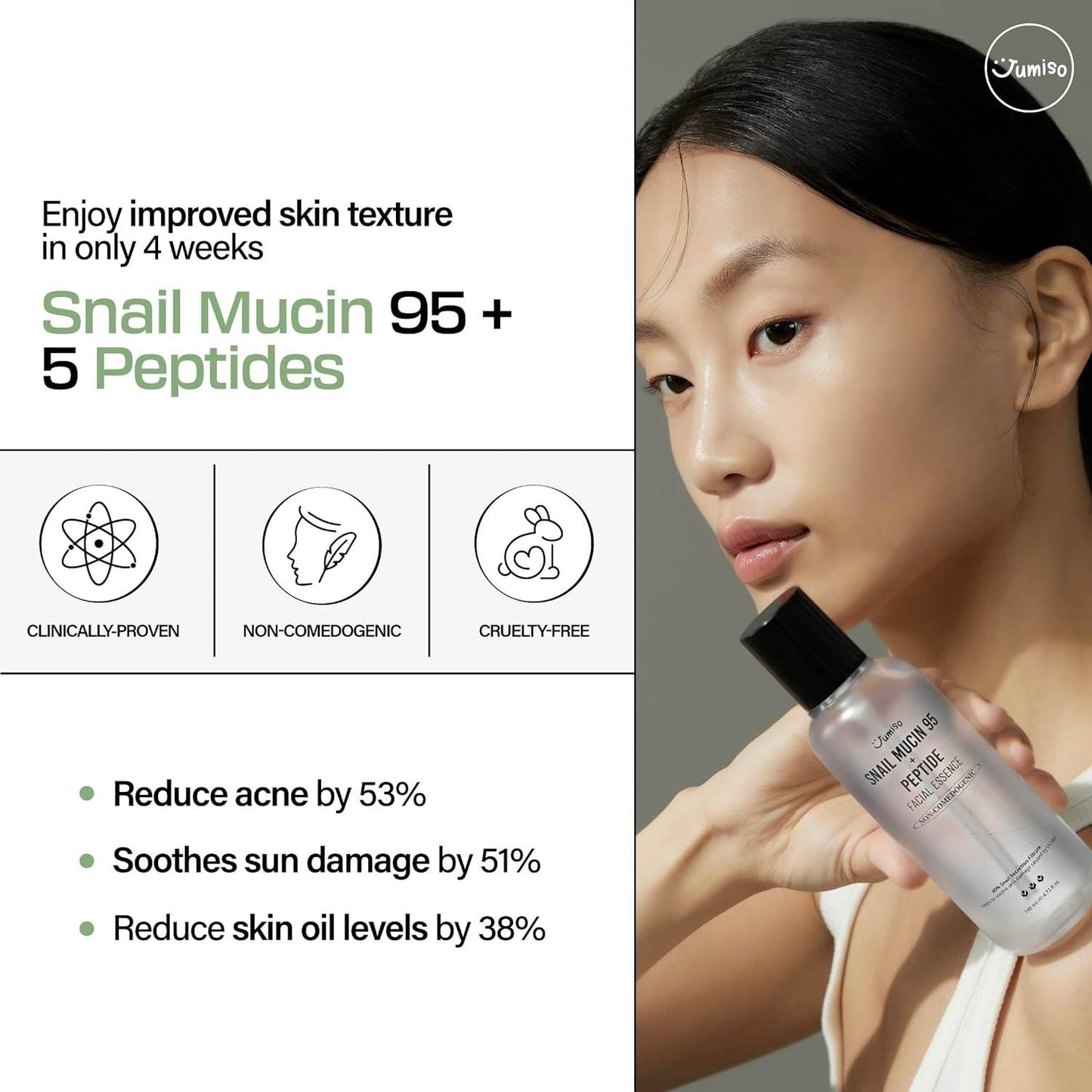Jumiso - Snail Mucin 95 + Peptide Facial Essence - 140m