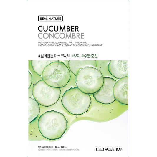 Real Nature Cucumber Face Mask The face shop