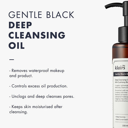 KLAIRS Gentle Black Deep Cleansing Oil from Dear, Klairs