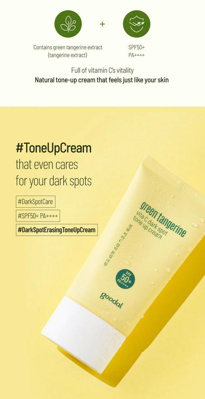 Goodal Green Tangerine Vita C Dark Spot Care Tone Up Cream SPF50+ PA++++ 50ml - Esmea K Beauty - Canada & USA