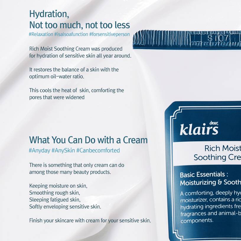 Klairs Rich Moist Soothing Cream from Dear, Klairs